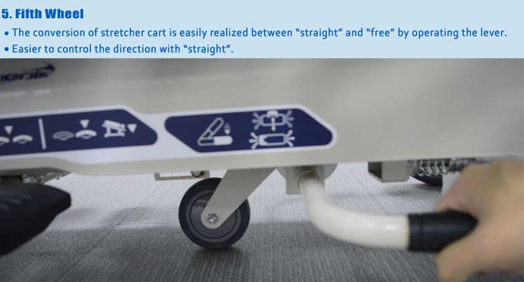 YA-111F Hydraulic Patient Transport Stretcher Rotating Side Rails For Operation Room