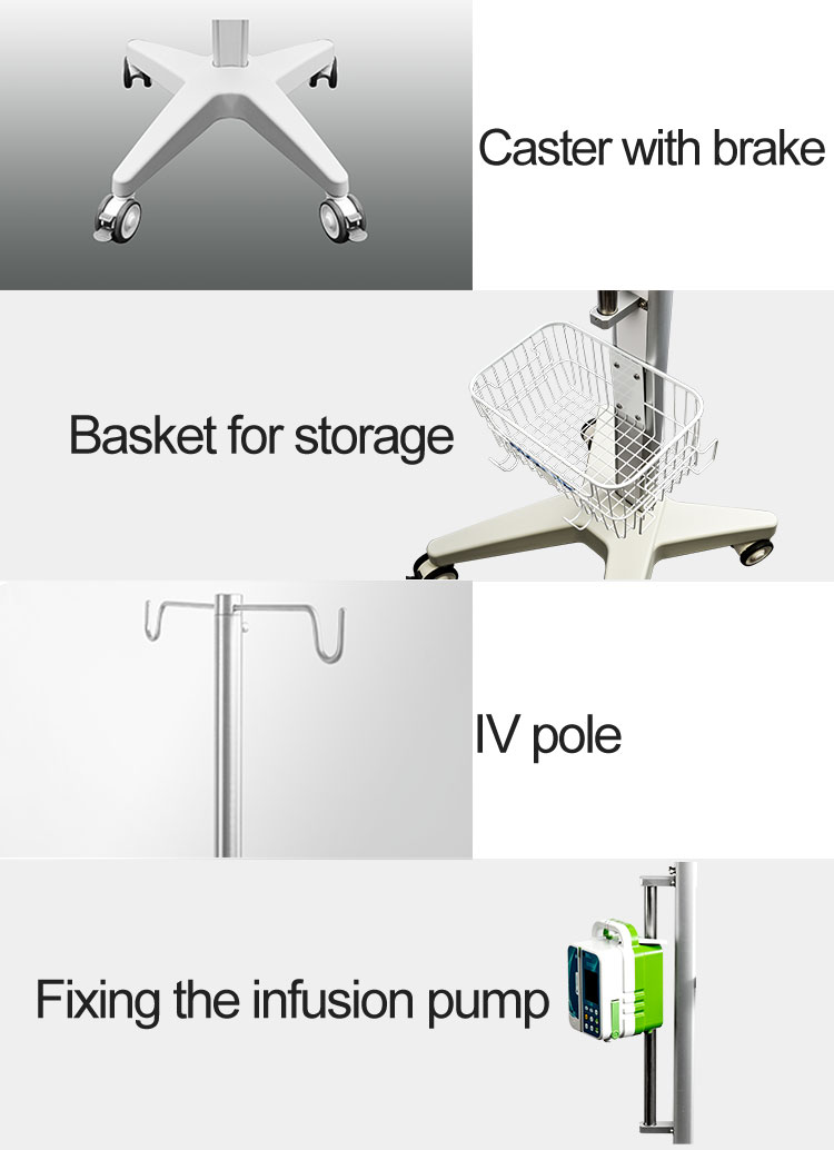 YA-ST02 Infusion Pump Stands With Patient Monitor Tray