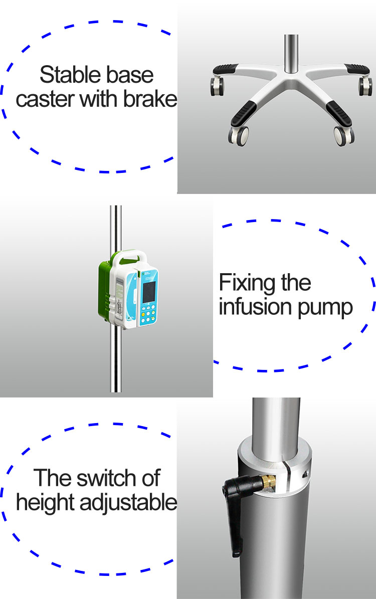 YA-ST01 Five Leg Heavy Base Infusion Pump Stand