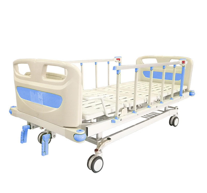 YA-M2-1 Two Movements Manual Hospital Bed With Aluminum Railing 
