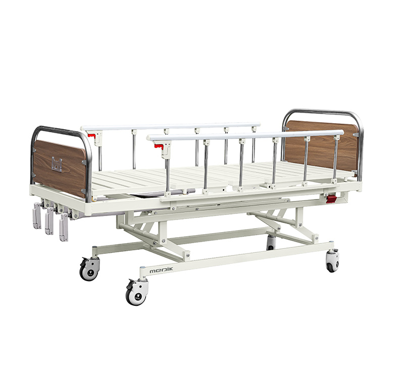 Camas hospitalaria manual 3 manivelas con ruedas YA-M3-2
