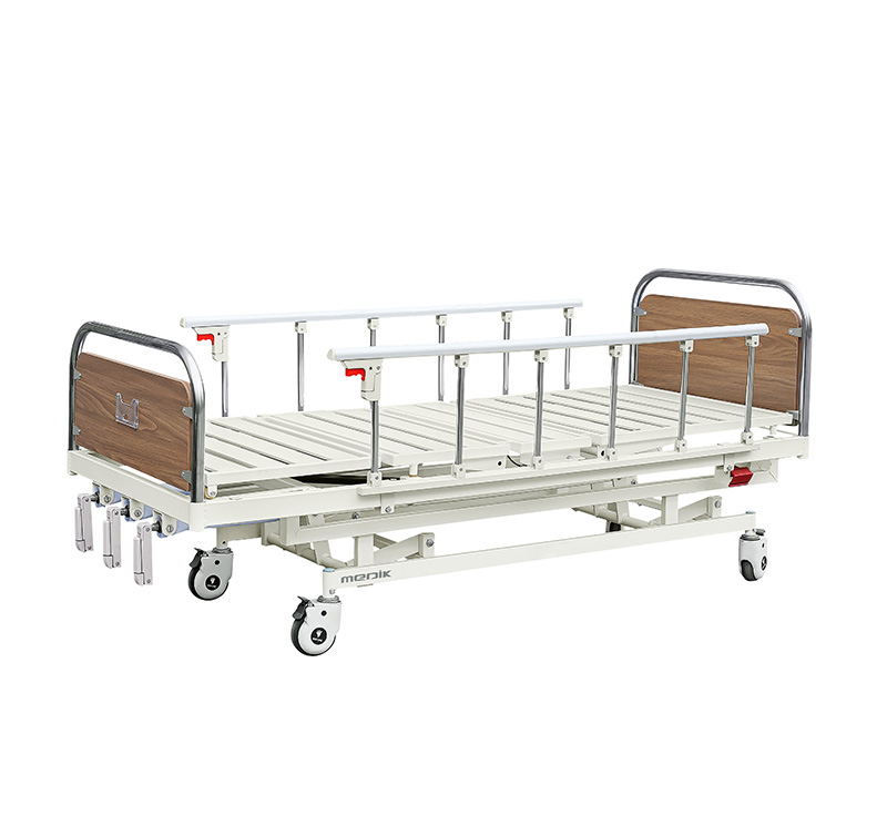 Camas hospitalaria manual 3 manivelas con ruedas YA-M3-2